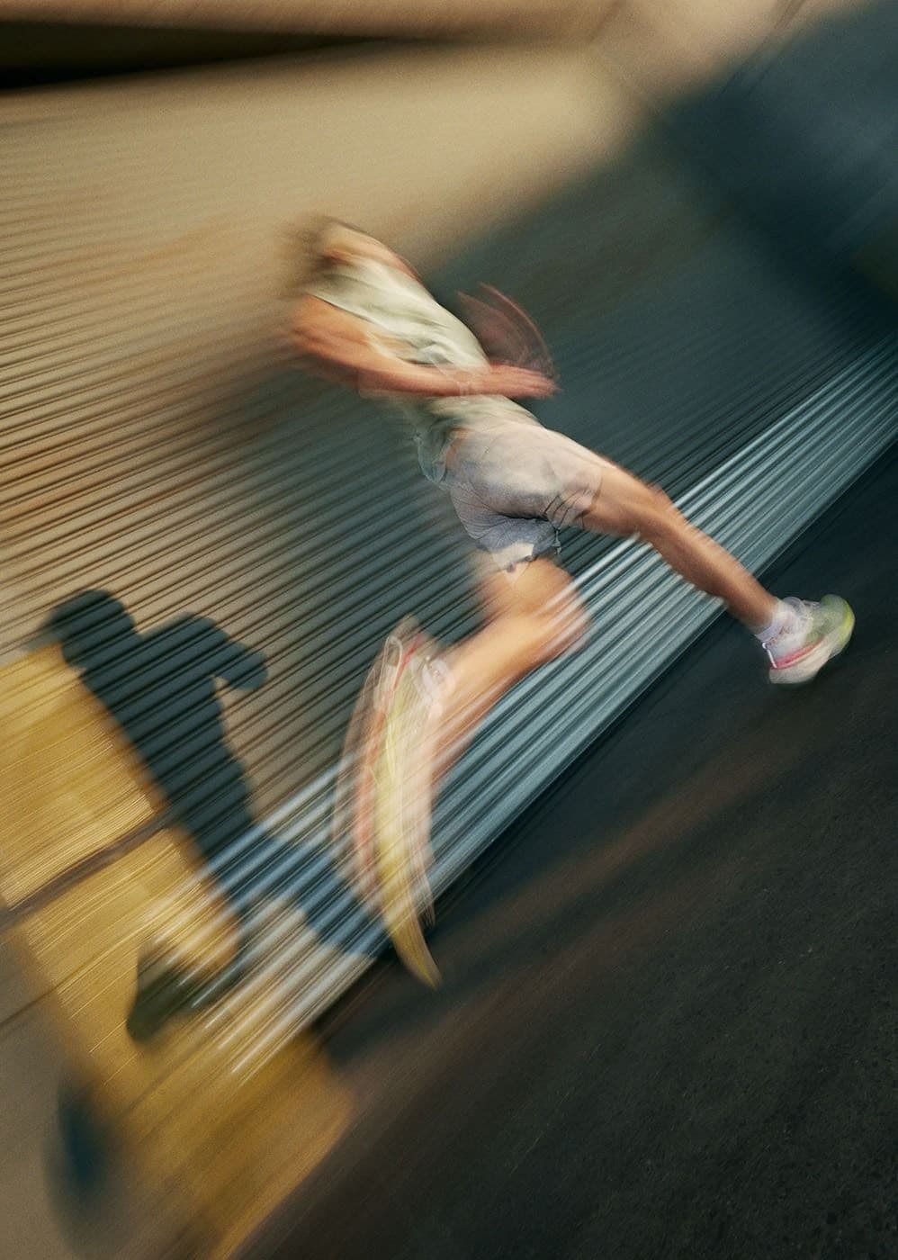 Runner training outdoors on a city street